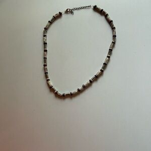 C24 Silver/purple Tone Beaded Necklace